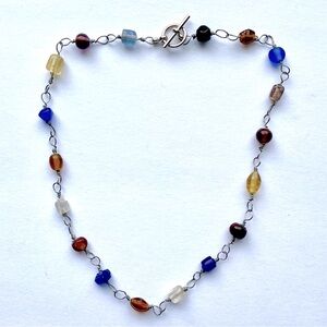 Artisan Multicolor Natural Glass Bead Necklace
